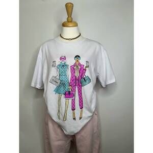 NEW I TOO girls' embellished cotton tee in white